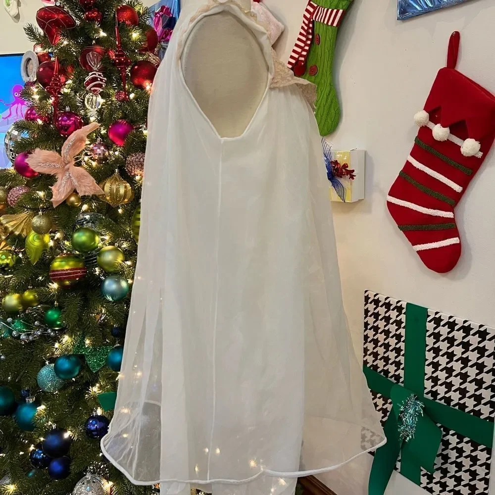 Dreamy Vintage 1950s Pin Up Perfection Layering Cake Veil Lingerie Nightgown - Picture 9 of 10